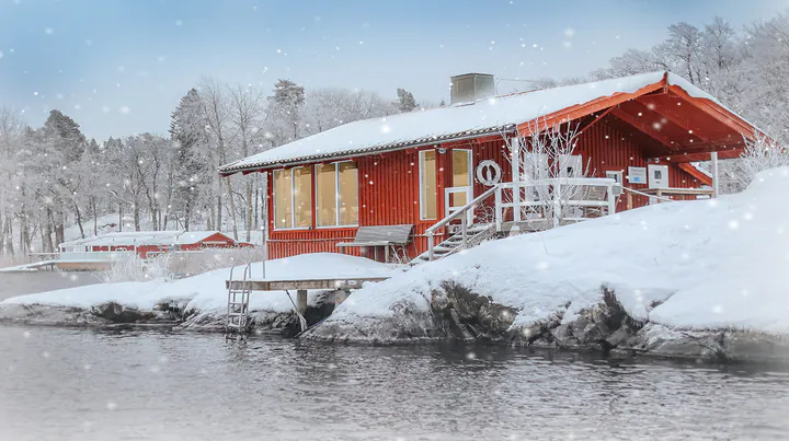 Djurönäset vedbastu & skärgårdsspa: Bastun på vintern